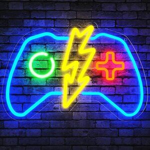 Blue Gaming Neon Sign Dimmable Gamer LED Neon Lights for Video Game Room
